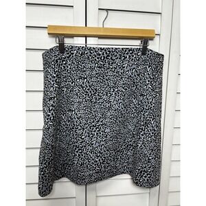LOFT Leopard Print Ponte Knit Jacquard Stretch Mini Skirt Women's Size 12 NWT